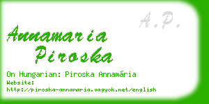 annamaria piroska business card