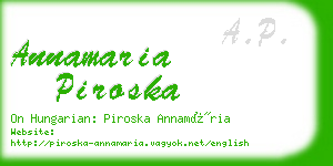 annamaria piroska business card